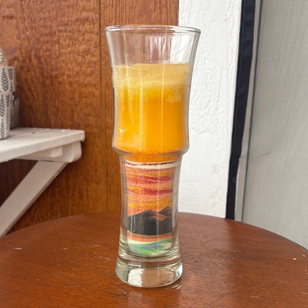 Vintage Colorful Sand Art Glass Candle